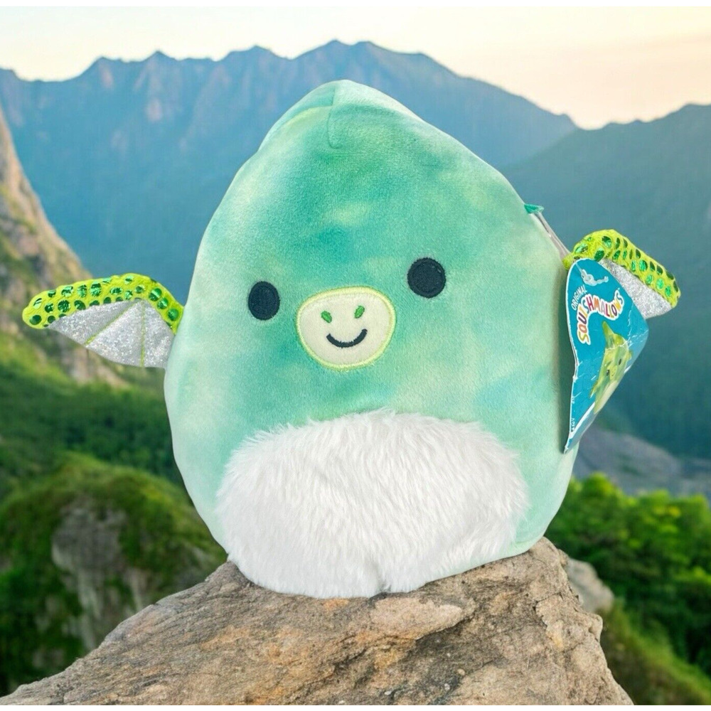 NWT Squishmallows Fletcher Pterodactyl Dinosaur Plush 7" Tie Dye Stuffed Animal